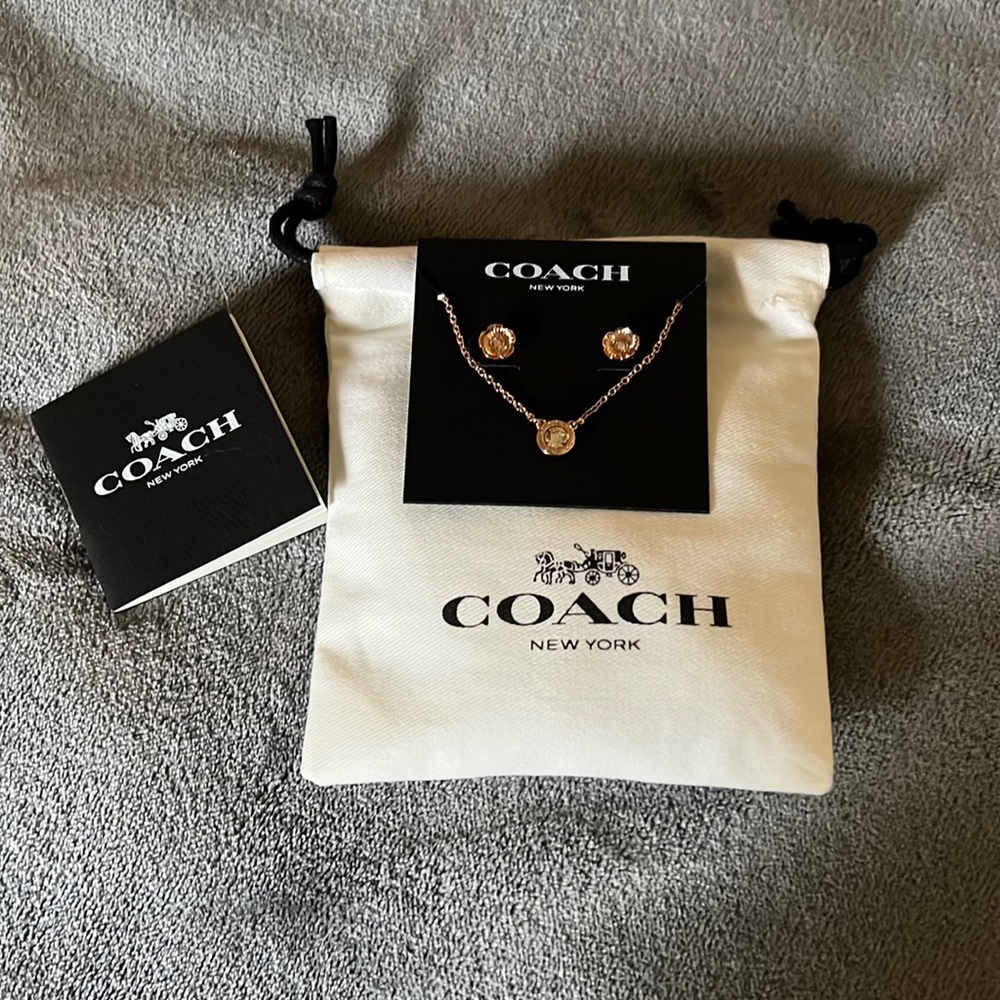 NWT Coach Earring and Necklace Set